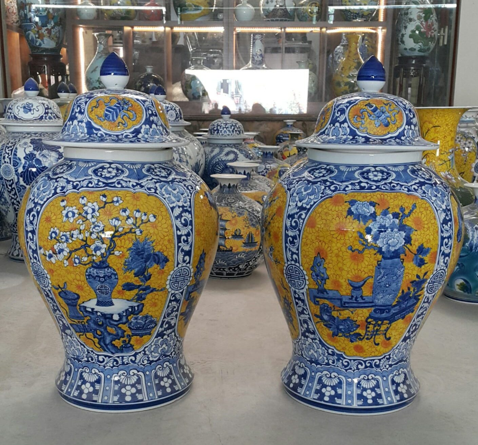 Chóe men lam bọc đồng- tứ quý Xuân Hạ Thu Đông cao cấp Bát Tràng
